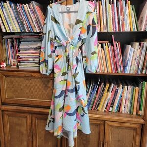 Floral Midi Dreas Low High With Cutouts, Size M